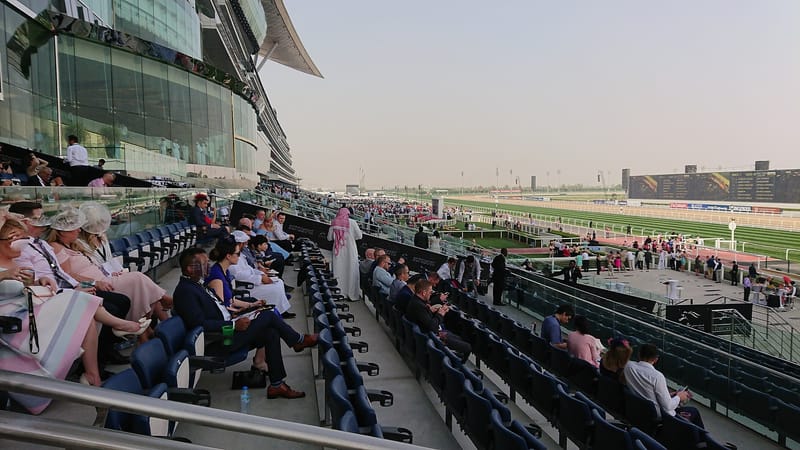 The Meydan Grandstand in Nad Al Sheba, Dubai, where our office is